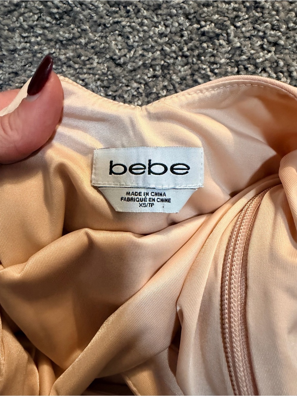 bebe Peach Backless Dress